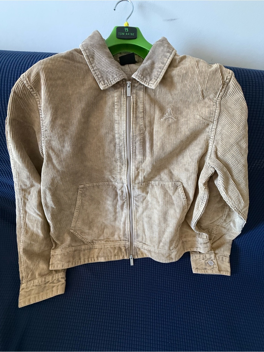 Jordan Men's Corduroy Accessory in Tan with Silver Jumpman Zipper - Picture 1 of 7